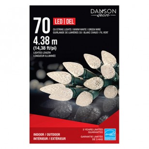 C6 INDOOR OUTDOOR, 70 LIGHT STRING WARM WHITE, 14ft