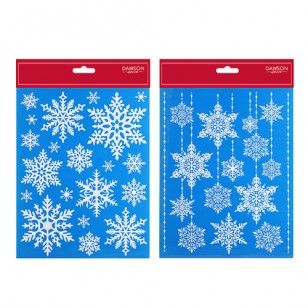WINDOW CLINGS SNOWFLAKES, Set of 2