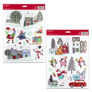 WINDOW CLINGS CHRISTMAS DESIGNSm Set of 2