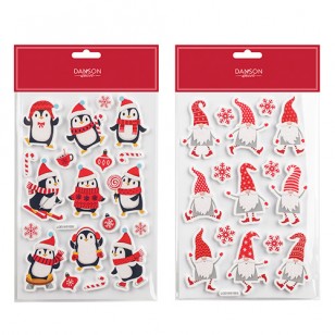 STICKER SHEETS W PENGUINS, GNOMES, SET OF 2