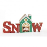 WOODEN LED SNOW HOUSE SIGN