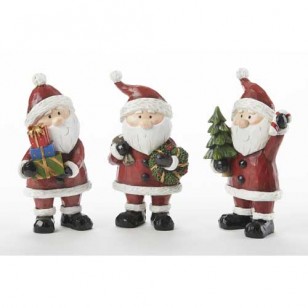 SET OF THREE SANTAS, 15.5cm TALL