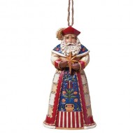 Jim Shore HWC Hanging Ornament, Polish Santa, 4.5" Tall