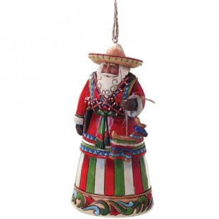 Jim Shore HWC Hanging Ornament Mexican Santa, 4.5" Tall