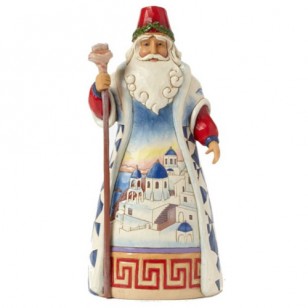 Jim Shore HWC Figurine, Greece Santa, 7" Tall Jim Shore HWC Figurine, Greece Santa, 7" Tall