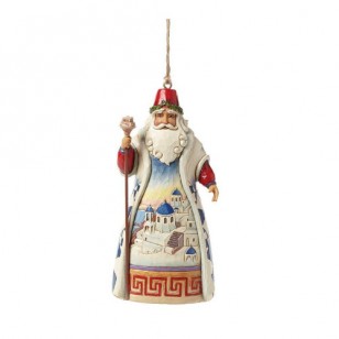 Jim Shore HWC Hanging Ornament, Greece Santa, 4.5" Tall