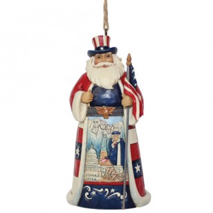 Jim Shore HWC, Hanging Ornament, American Santa, 4.5" Tall Jim Shore HWC, Hanging Ornament, American Santa, 4.5" Tall
