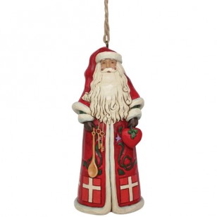 Jim Shore HWC, Hanging Ornament, Danish Santa, 4.5" Tall