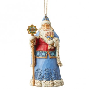 Jim Shore HWC, Hanging Ornament, Ukrainian Santa, 4.72" Tall