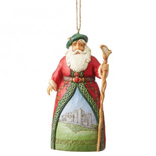 Jim Shore HWC, Haning Ornament, Irish Santa, 4.72" Tall Jim Shore HWC, Haning Ornament, Irish Santa, 4.72" Tall