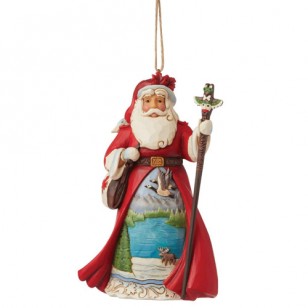 Jim Shore HWC, Hanging Ornament, Canadian Santa, 4.6" Tall Jim Shore HWC, Hanging Ornament, Canadian Santa, 4.6" Tall