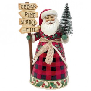 Jim Shore Santa with Tree and Sign, 8.9" Tall Jim Shore Santa with Tree and Sign, 8.9" Tall