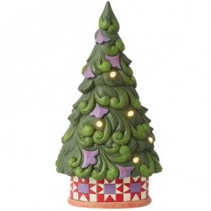 Jim Shore HWC, Figurine, LED Tree 8.5" Tall