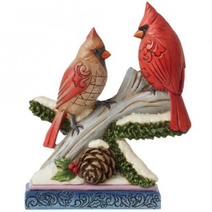Jim Shore HWC, Figurine Cardinals on Snowy Branch, 6" Tall Jim Shore HWC, Figurine Cardinals on Snowy Branch, 6" Tall