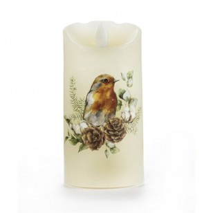 Fiber Optic LED Candle w/Timer - Bird, 18cm