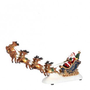 Santa Sleigh, Battery Operated, h15cm Santa Sleigh, Battery Operated, h15cm