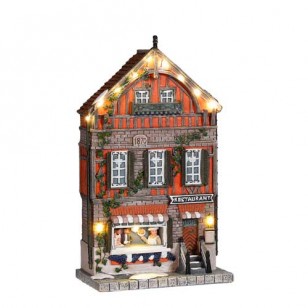 Supreme Pasta Restaurant, Facade, Battery Operated, Adapter Ready, h27.5cm