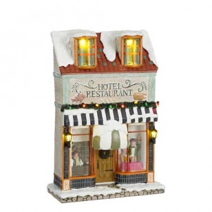 Hideway Hotel & Restaurant, Facade, Battery Operated, Adapater Ready, 26.5cm Hideway Hotel & Restaurant, Facade, Battery Operated, Adapater Ready, 26.5cm