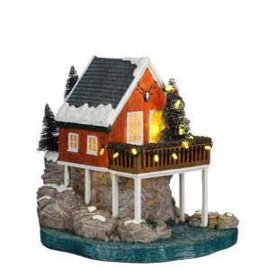 House on Rocks, Battery Operated, Adapater Ready - h19,5cm House on Rocks, Battery Operated, Adapater Ready - h19,5cm