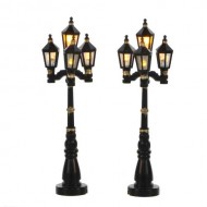 Old English Street Lantern, Set of 2, Battery Operated, Adapter Ready, h10,5cm