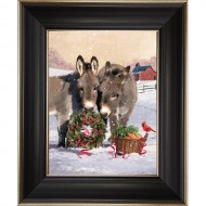 Donkeys with Wreath 6 x 8"