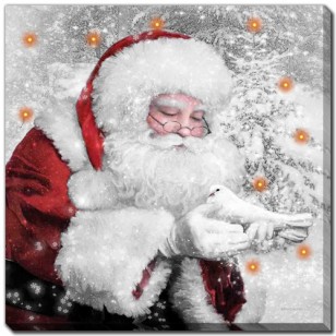 Santa's Little Friend 16 x 16", LED Lighted