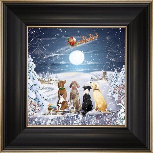 Dogs Watching Santa 6 x 6"