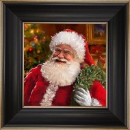 Santa Carries a Wreath 6 x 6"