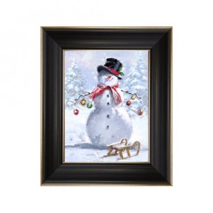 Snowman With Baubles 6 x 8"
