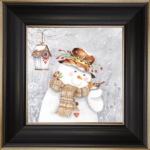 Snowman Bird in Hand 6 x 6"