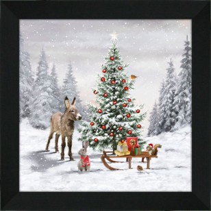 Winter Animals, 18 x 18