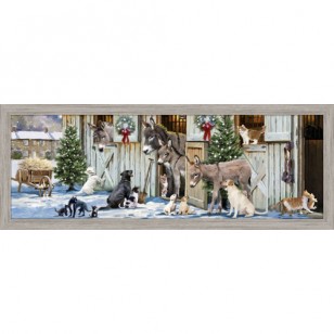 Donkeys In Stable 12 X 36" Donkeys In Stable 12 X 36"