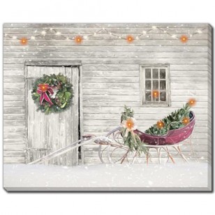Old Farm Christmas, 16 x 20", LED Lighted