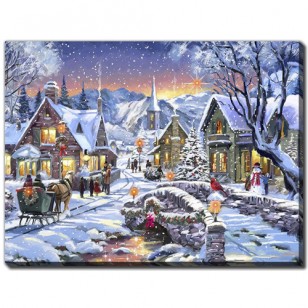 Tinsel Town, 12 x 16", LED Lighted Tinsel Town, 12 x 16", LED Lighted