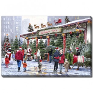 Christmas Tree Market, 24 x 36", LED Lighted