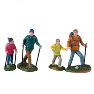 FATHER AND DAUGHTER HIKERS, SET OF 4