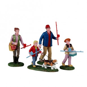 FAMILY FISHING DAY, SET OF 4 FAMILY FISHING DAY, SET OF 4