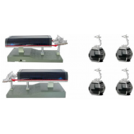 Uni G Station Set, HO Scale, 4 Silver Gondola Cars, Requires Adapter JC-52080US for Power